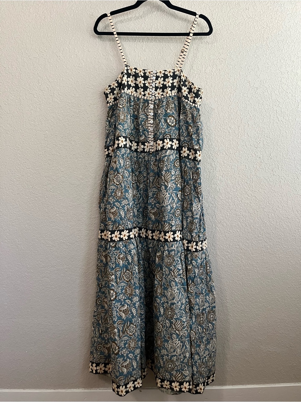 Natural Life Floral Daisy Mixed Print Maxi Dress Boho Size Medium - Picture 11 of 12